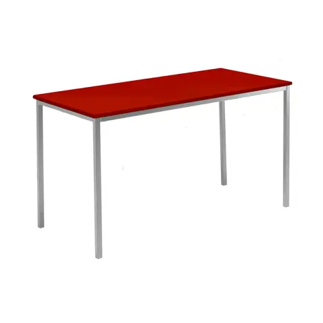 Rectangular Student Spiral Stacking Table - 1500 - 710 High - Light Grey Frame - Red